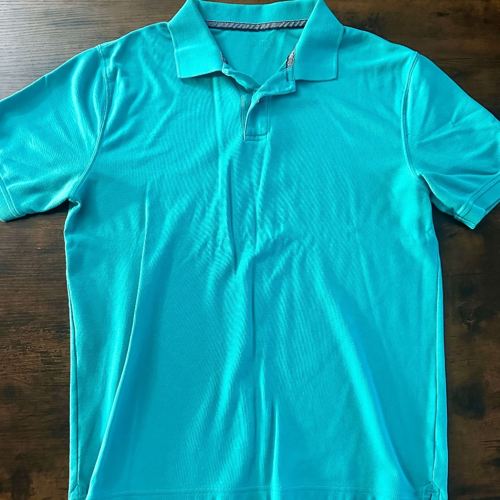 Saddlebred Short Sleeve Polo Shirt men's Large Teal